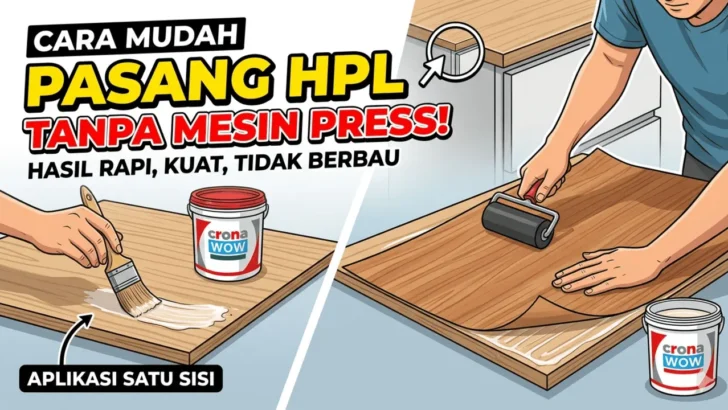 Cara Mudah Pasang HPL dengan Lem Tanpa Mesin Press
